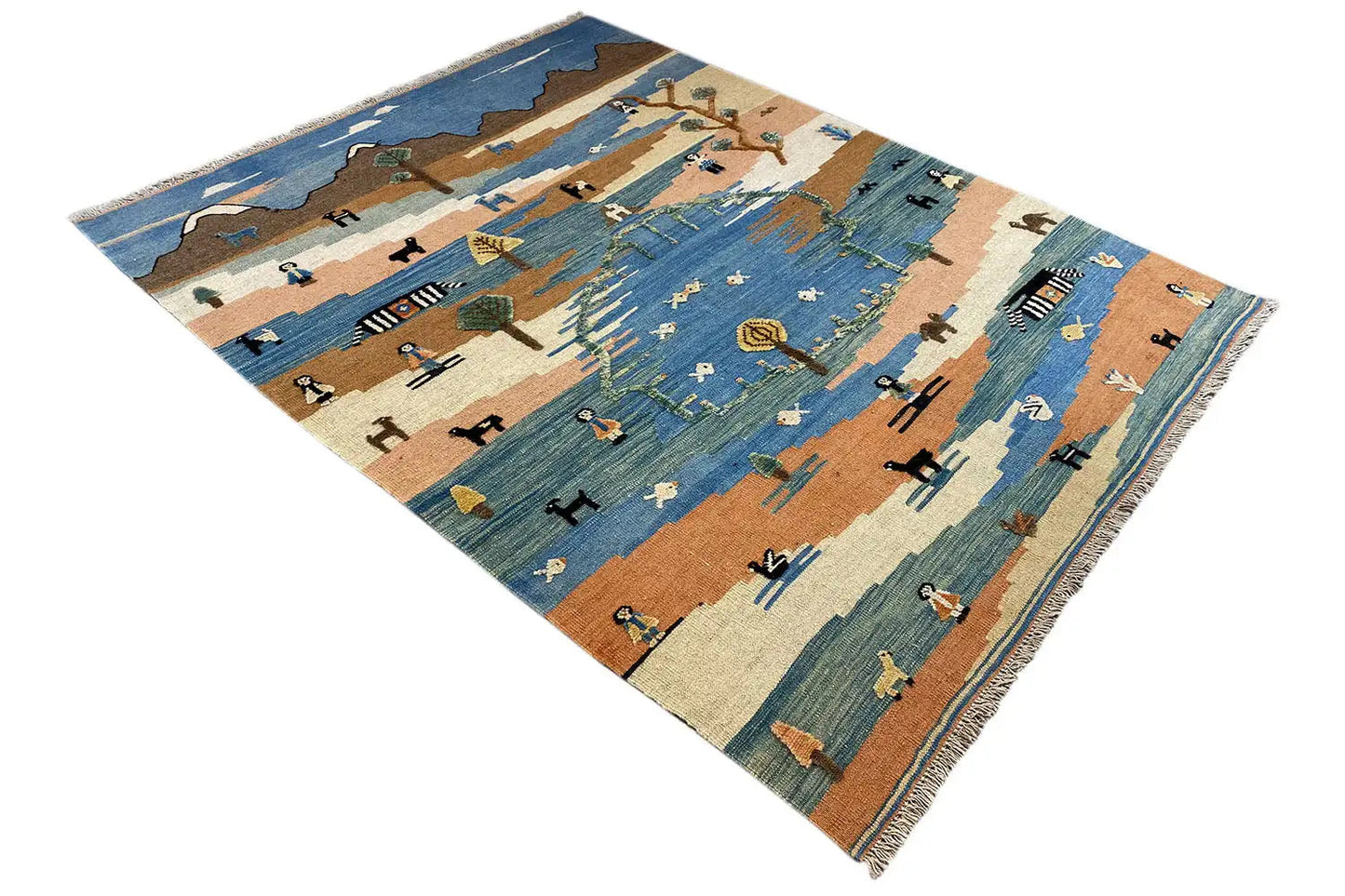 Kilim Qashqai - 605618 (198x157 cm) - Premium Kelim from German Carpet Shop - Just €449! Shop now at German Carpet Shop