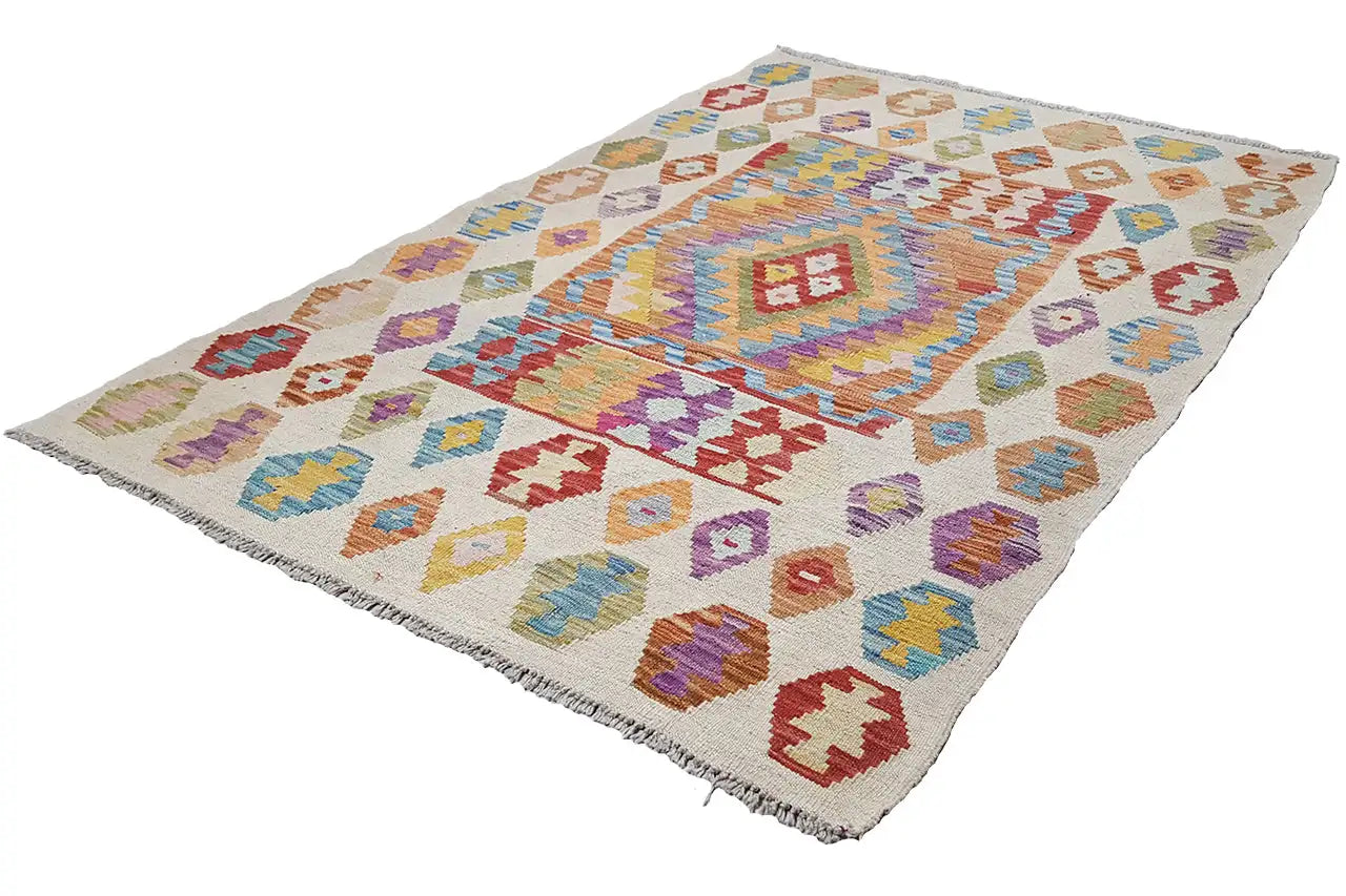 Kelim Afghan - 2655 (153x104 cm) - Premium Kelim from German Carpet Shop - Just €99! Shop now at German Carpet Shop