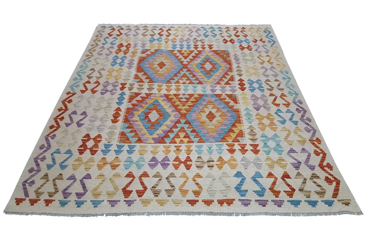 Kelim Afghan 2757 (205x161 cm) - Premium Kelim from German Carpet Shop - Just €269! Shop now at German Carpet Shop