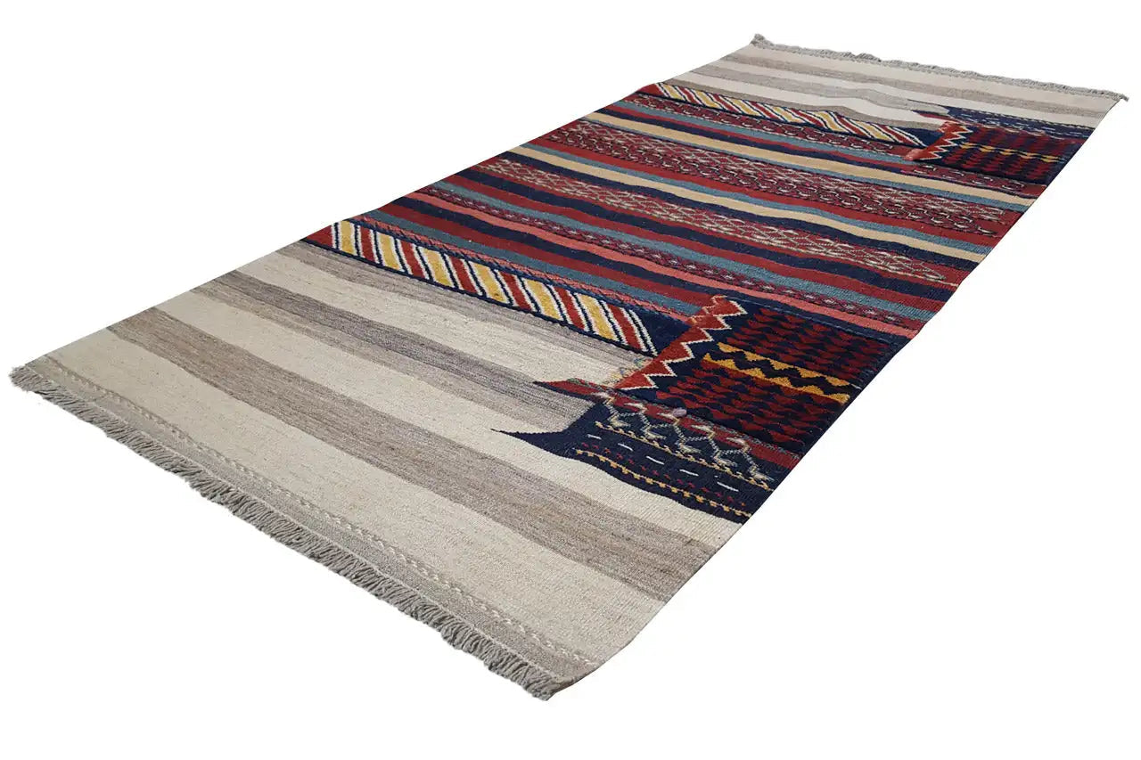 Bakhtiari Kelim - (212x105 cm) - Premium Teppich from German Carpet - Just €749! Shop now at German Carpet Shop