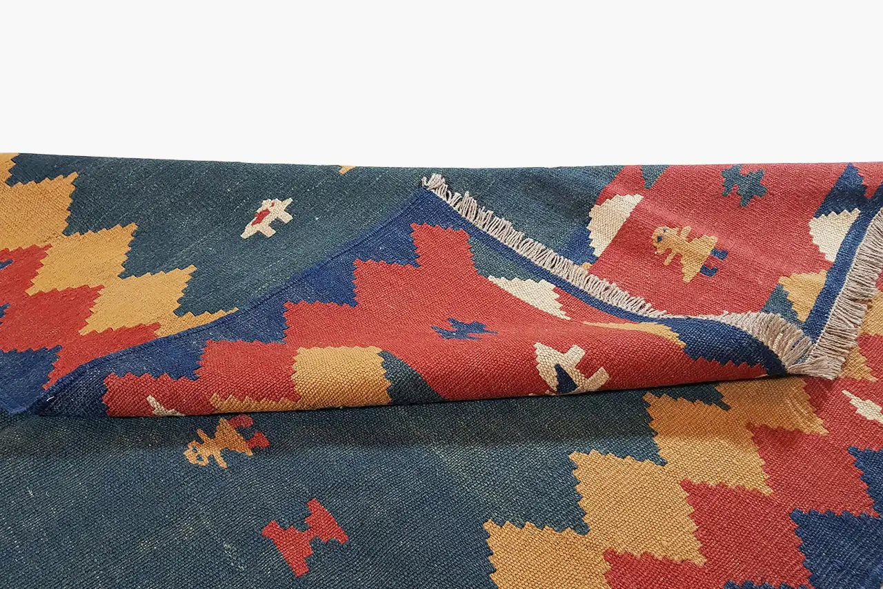 Kilim Qashqai - 13159 (151x105 cm) - Premium Kelim from German Carpet Shop - Just €142! Shop now at German Carpet Shop