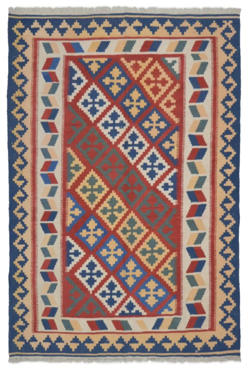 Kilim Qashqai - 301889 (196x152 cm) - Premium Kelim from German Carpet Shop - Just €290! Shop now at German Carpet Shop