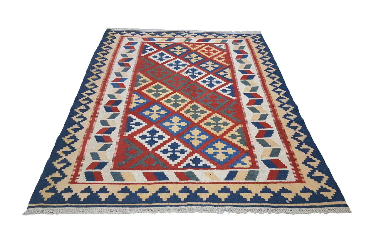 Kilim Qashqai - 301889 (196x152 cm) - Premium Kelim from German Carpet Shop - Just €290! Shop now at German Carpet Shop