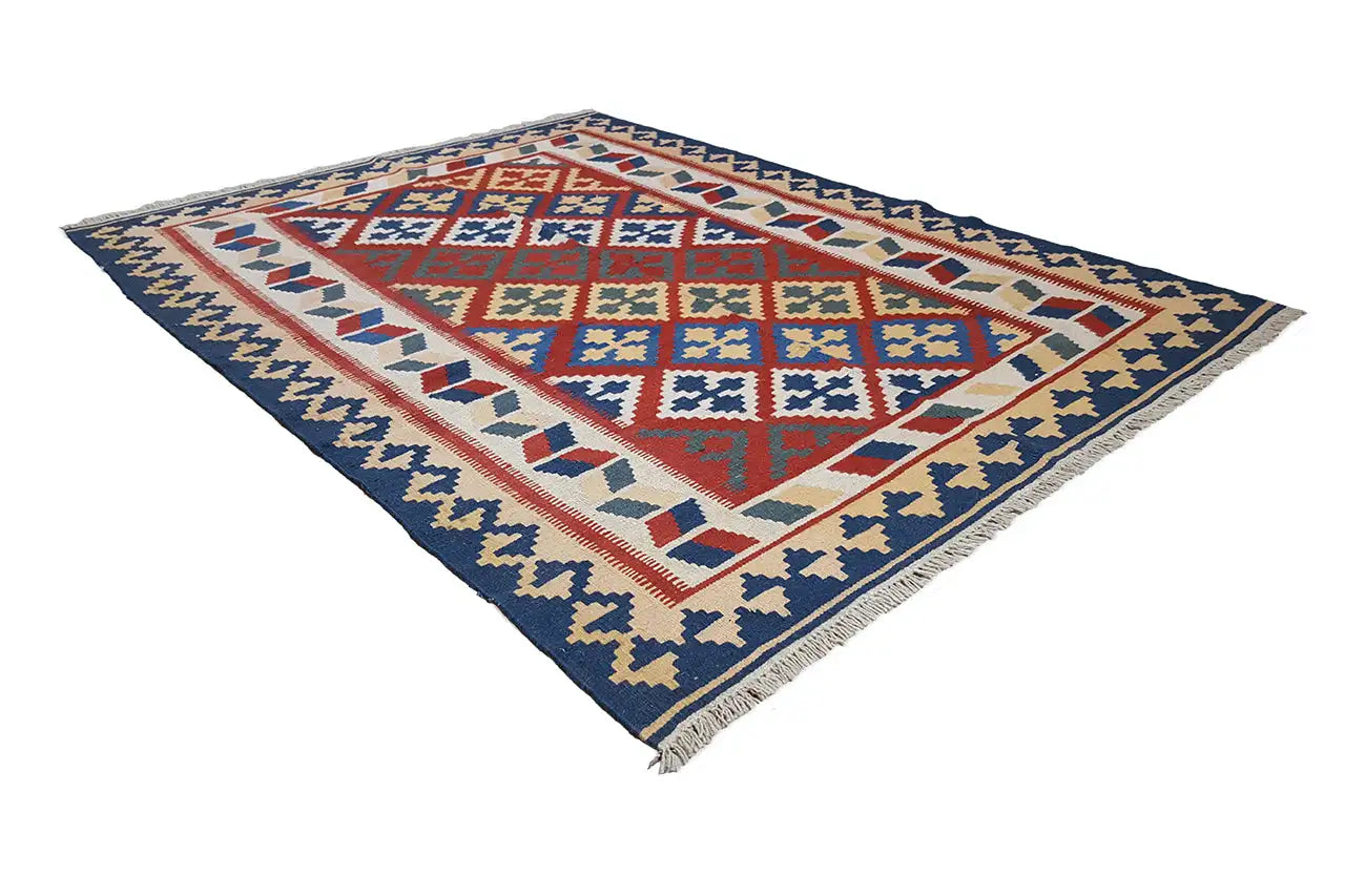 Kilim Qashqai - 301889 (196x152 cm) - Premium Kelim from German Carpet Shop - Just €290! Shop now at German Carpet Shop