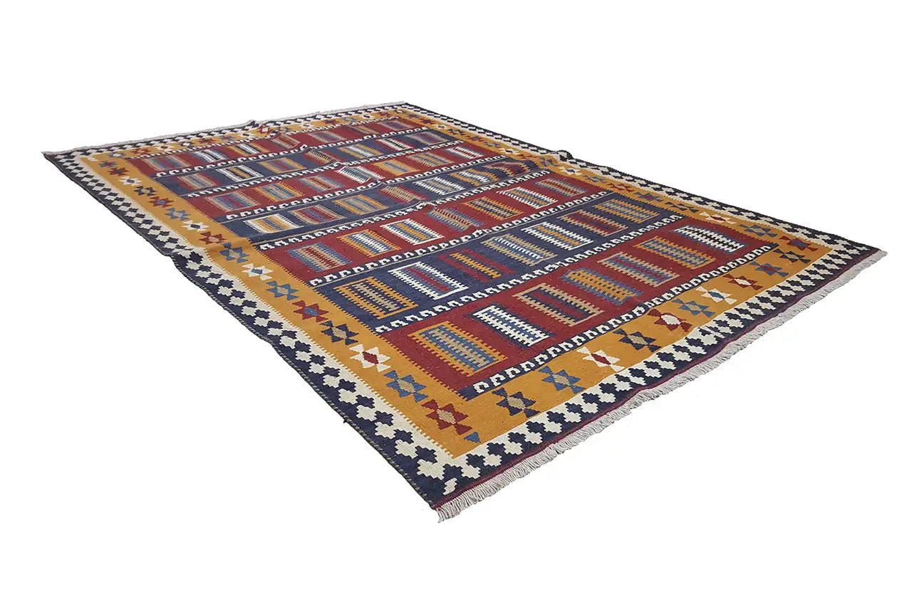 Kilim Qashqai - 802405 (253x163 cm) - Premium Kelim from German Carpet Shop - Just €359! Shop now at German Carpet Shop