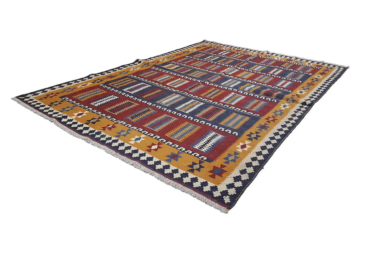Kilim Qashqai - 802405 (253x163 cm) - Premium Kelim from German Carpet Shop - Just €359! Shop now at German Carpet Shop