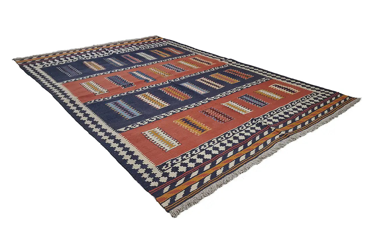 Kilim Qashqai - 802409 (236x160 cm) - Premium Kelim from German Carpet Shop - Just €359! Shop now at German Carpet Shop