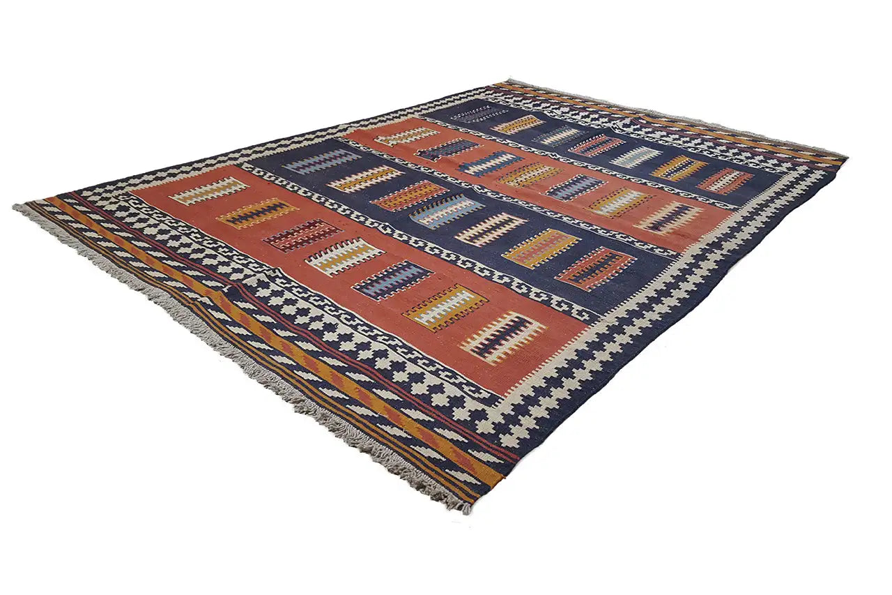 Kilim Qashqai - 802409 (236x160 cm) - Premium Kelim from German Carpet Shop - Just €359! Shop now at German Carpet Shop