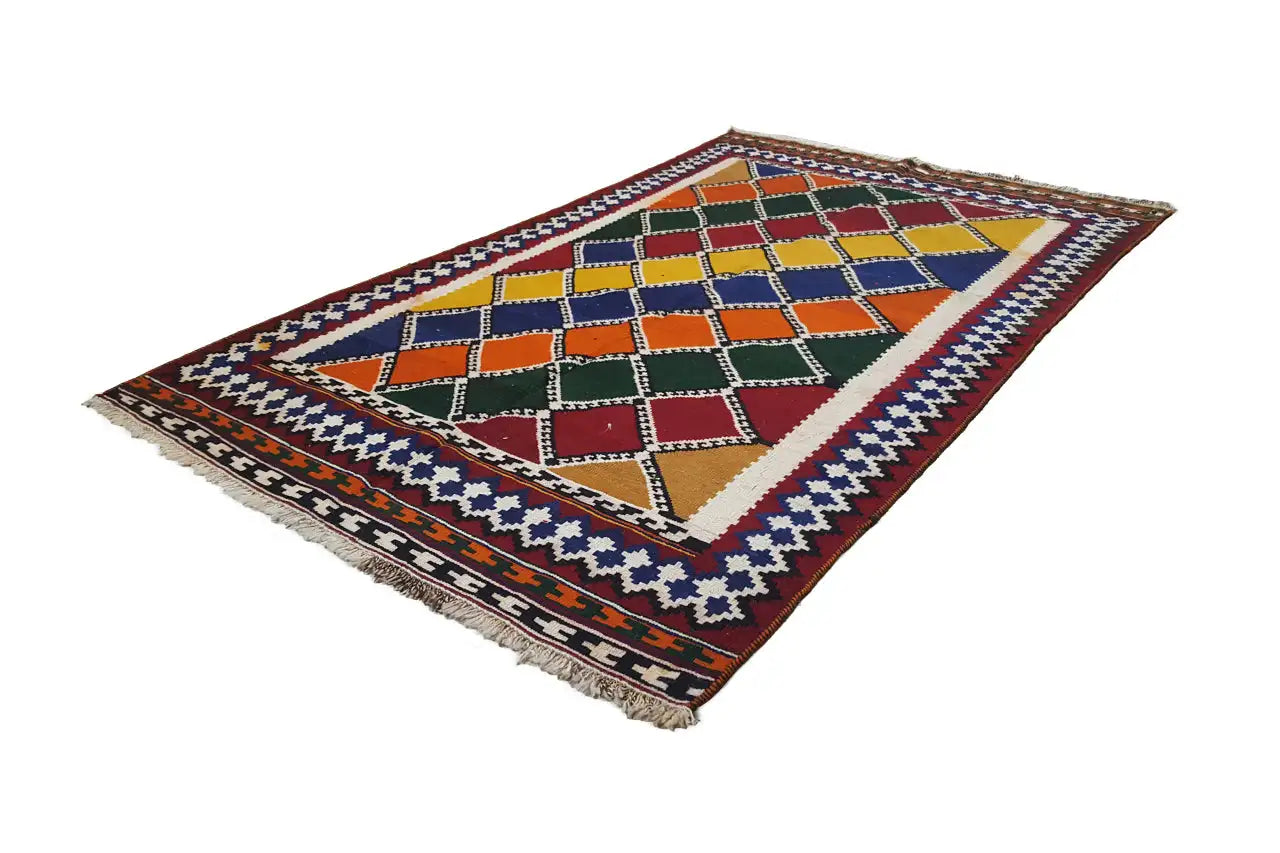 Kilim Qashqai - 802414 (201x128 cm) - Premium Kelim from German Carpet Shop - Just €289! Shop now at German Carpet Shop