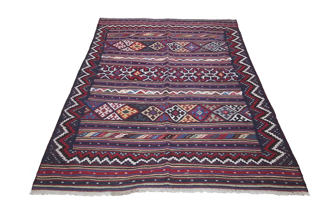 Kilim Sirjan - 905434 (216x147 cm) - Premium Kelim from German Carpet Shop - Just €349! Shop now at German Carpet Shop