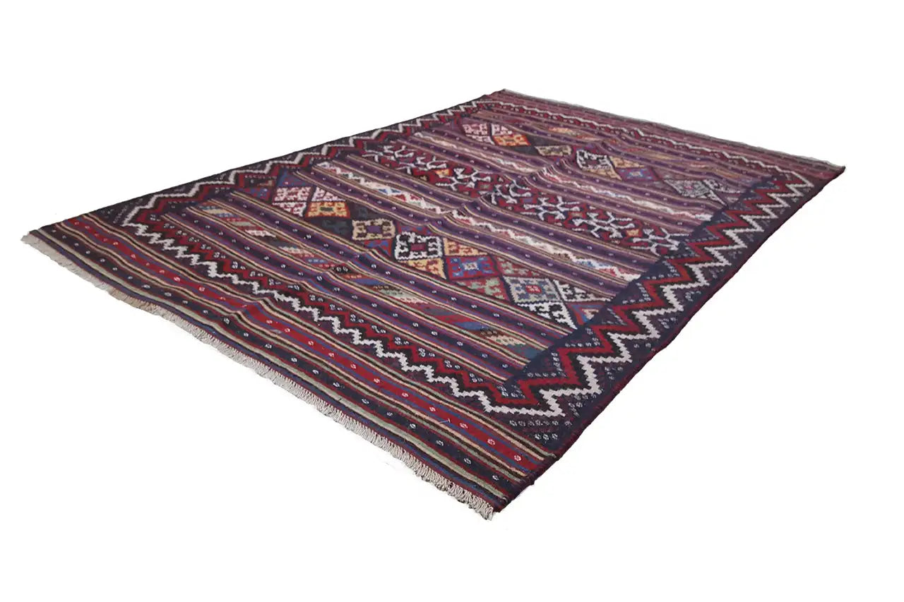 Kilim Sirjan - 905434 (216x147 cm) - Premium Kelim from German Carpet Shop - Just €349! Shop now at German Carpet Shop