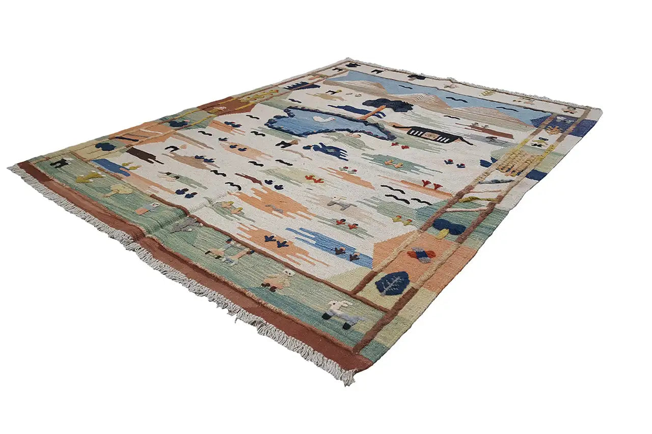Kilim Qashqai - (195x147 cm) - Premium Kelim from German Carpet Shop - Just €449! Shop now at German Carpet Shop