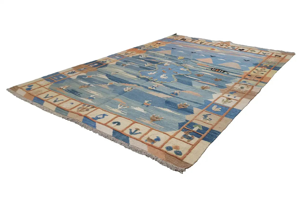 Kilim Qashqai - 605611 (210x154 cm) - Premium Kelim from German Carpet Shop - Just €485! Shop now at German Carpet Shop