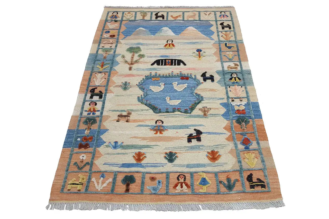 Kilim Qashqai - 605612 (155x101 cm) - Premium Kelim from German Carpet Shop - Just €229! Shop now at German Carpet Shop