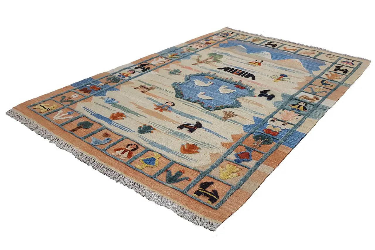 Kilim Qashqai - 605612 (155x101 cm) - Premium Kelim from German Carpet Shop - Just €229! Shop now at German Carpet Shop