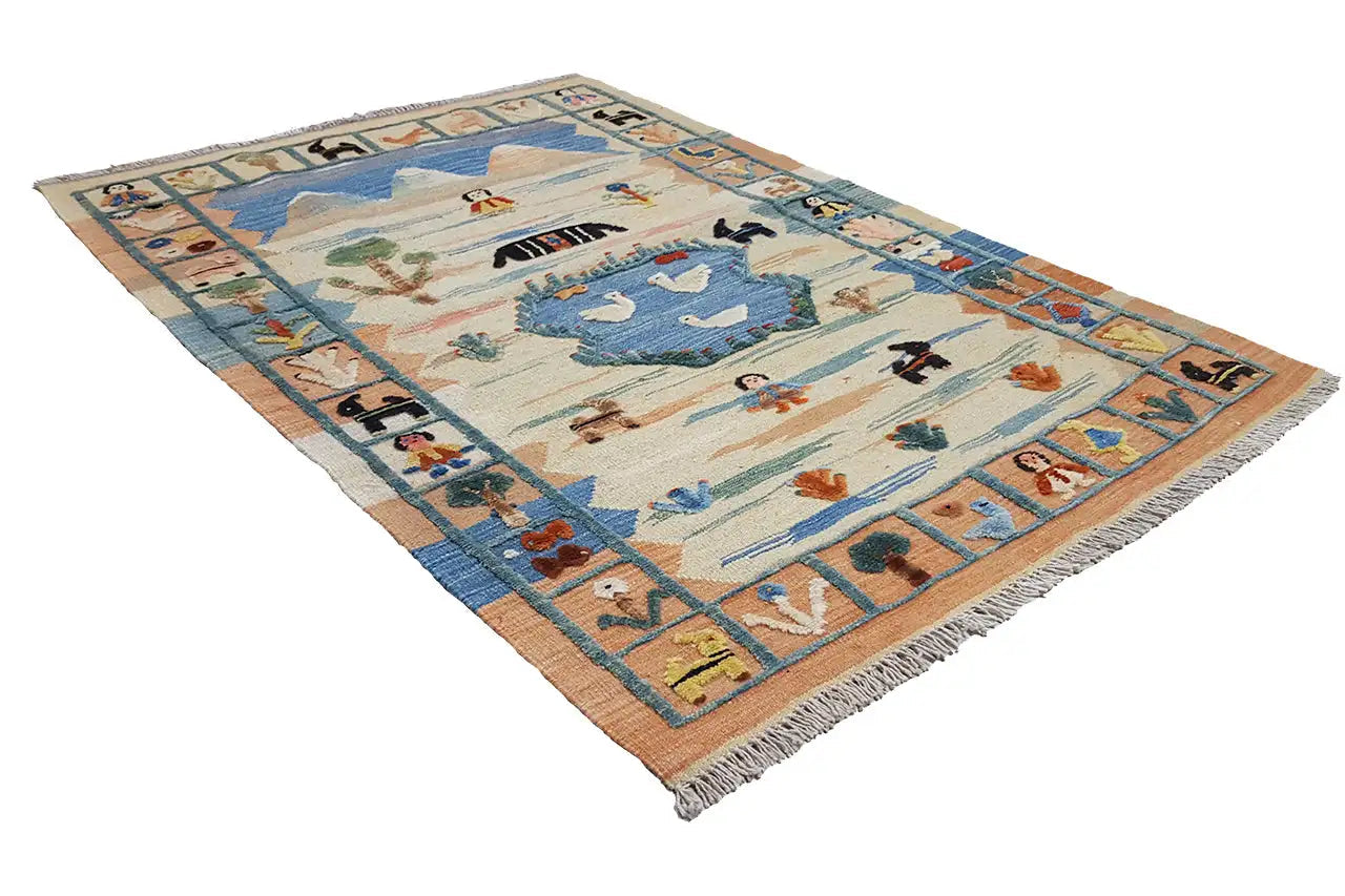 Kilim Qashqai - 605612 (155x101 cm) - Premium Kelim from German Carpet Shop - Just €229! Shop now at German Carpet Shop