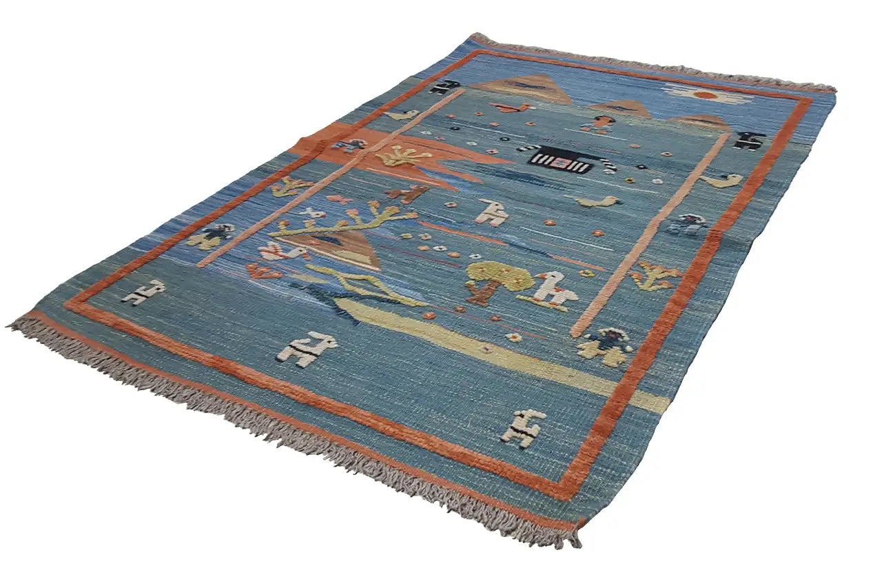 Kilim Qashqai - 800599 (119x84 cm) - Premium Kelim from German Carpet Shop - Just €149! Shop now at German Carpet Shop