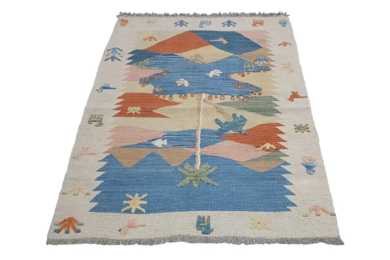 Kilim Qashqai - 800608 (112x83 cm) - Premium Kelim from German Carpet Shop - Just €149! Shop now at German Carpet Shop