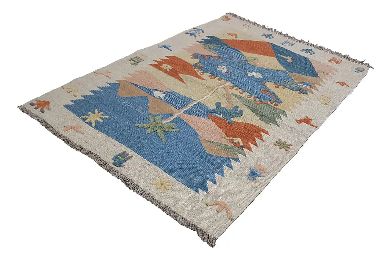 Kilim Qashqai - 800608 (112x83 cm) - Premium Kelim from German Carpet Shop - Just €149! Shop now at German Carpet Shop