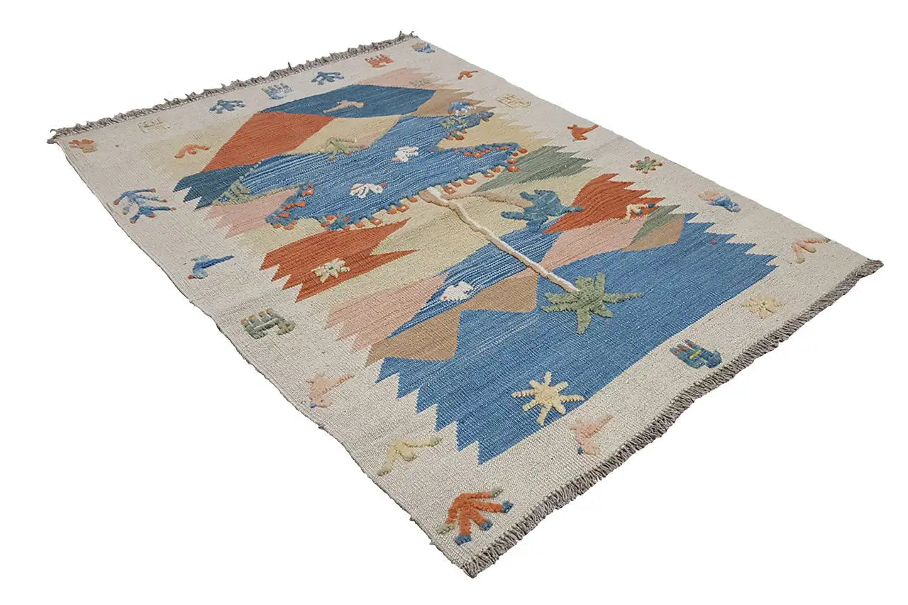 Kilim Qashqai - 800608 (112x83 cm) - Premium Kelim from German Carpet Shop - Just €149! Shop now at German Carpet Shop