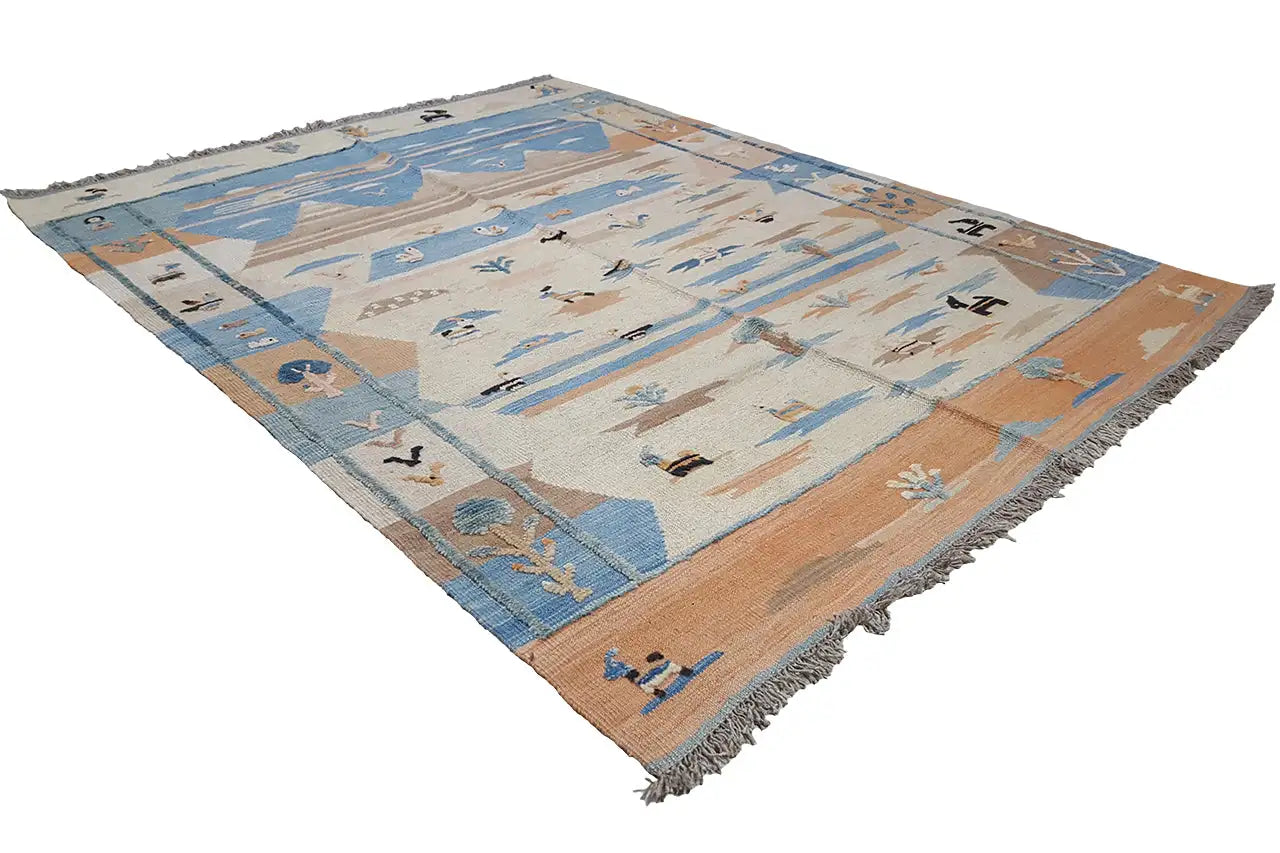 Kilim Qashqai - 804919 (200x154 cm) - Premium Kelim from German Carpet Shop - Just €429! Shop now at German Carpet Shop