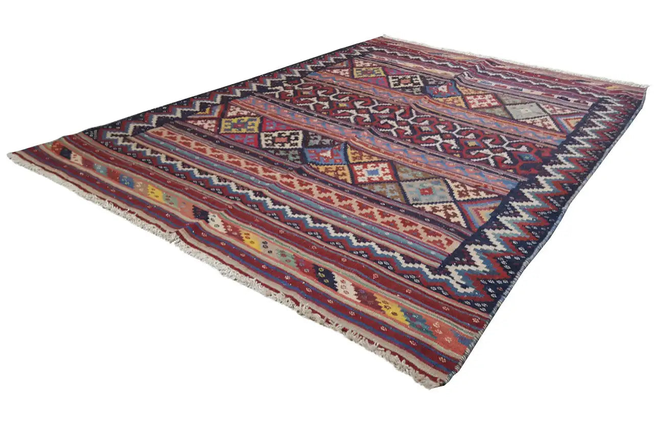 Kilim Sirjan - 804947 (200x146 cm) - Premium Kelim from German Carpet Shop - Just €319! Shop now at German Carpet Shop