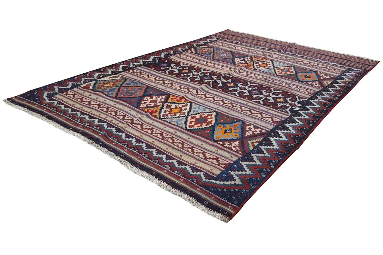 Kilim Sirjan - 905431 (219x145 cm) - Premium Kelim from German Carpet Shop - Just €349! Shop now at German Carpet Shop