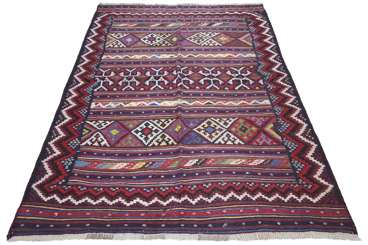 Kilim Sirjan - 905432 (234x155 cm) - Premium Kelim from German Carpet Shop - Just €490! Shop now at German Carpet Shop