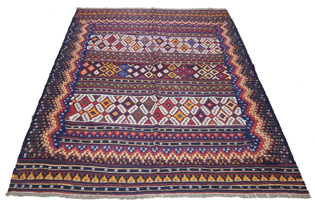 Kilim Sirjan - 905433 (218x164 cm) - Premium Kelim from German Carpet Shop - Just €490! Shop now at German Carpet Shop