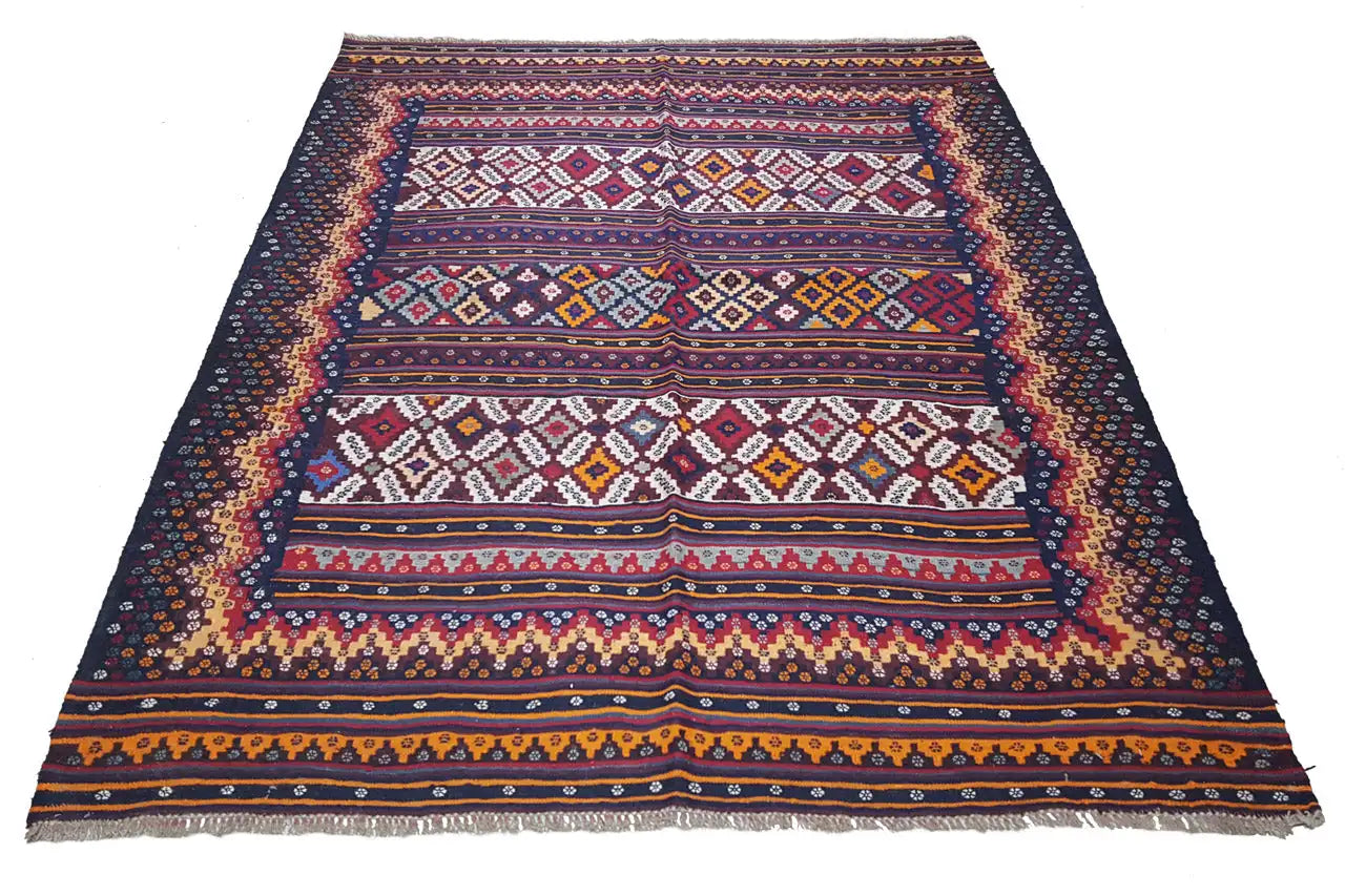 Kilim Sirjan - 905436 (224x162 cm) - Premium Kelim from German Carpet Shop - Just €490! Shop now at German Carpet Shop