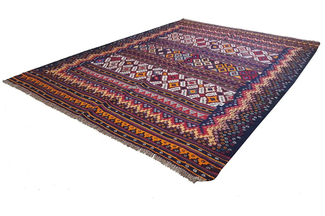 Kilim Sirjan - 905436 (224x162 cm) - Premium Kelim from German Carpet Shop - Just €490! Shop now at German Carpet Shop