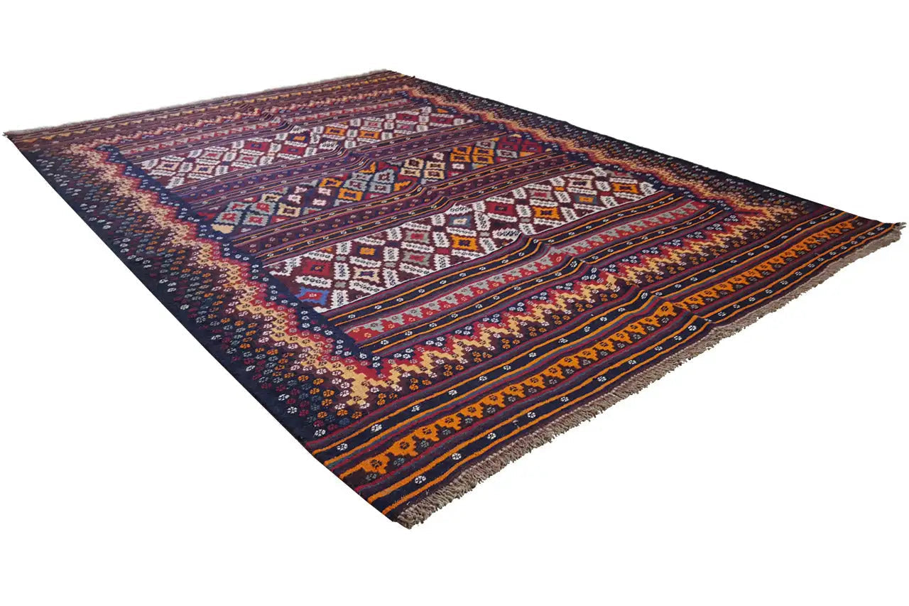 Kilim Sirjan - 905436 (224x162 cm) - Premium Kelim from German Carpet Shop - Just €490! Shop now at German Carpet Shop