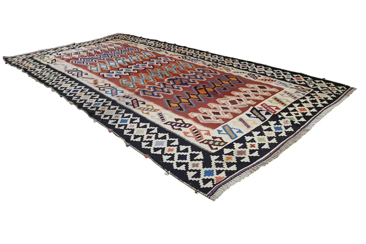 Kilim Qashqai - 802413 (293x160 cm) - Premium Kelim from German Carpet Shop - Just €490! Shop now at German Carpet Shop