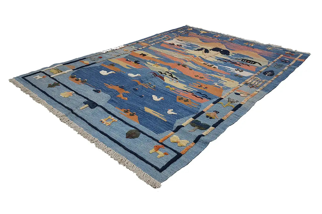 Kilim Qashqai - 301891 (194x135 cm) - Premium Kelim from German Carpet Shop - Just €449! Shop now at German Carpet Shop