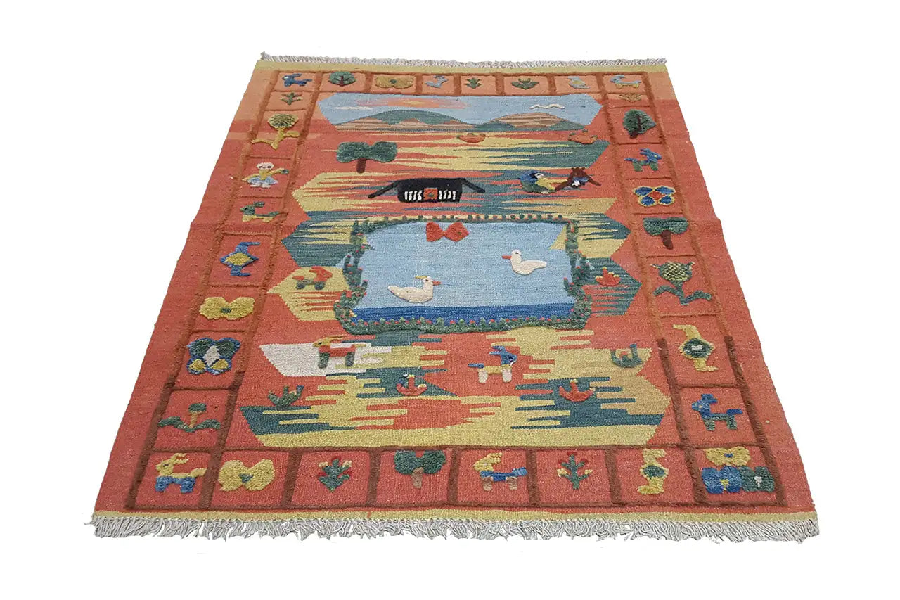 Kilim Qashqai - 301892 (120x102 cm) - Premium Kelim from German Carpet Shop - Just €185! Shop now at German Carpet Shop