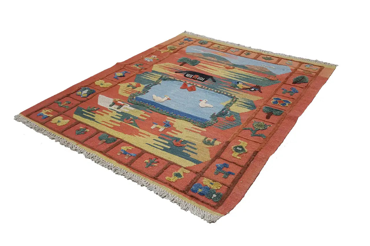Kilim Qashqai - 301892 (120x102 cm) - Premium Kelim from German Carpet Shop - Just €185! Shop now at German Carpet Shop