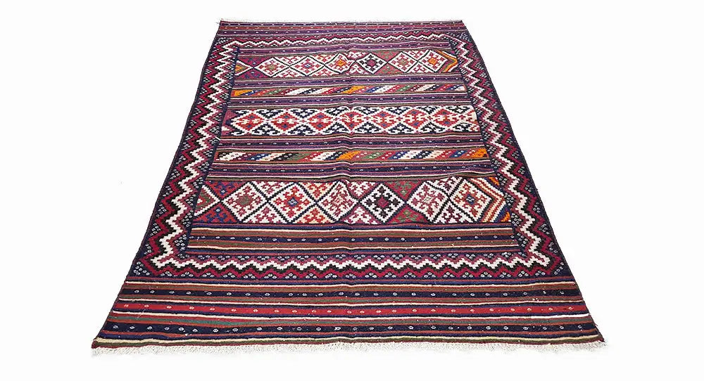 Kilim Sirjan - 905428 (224x141 cm) - Premium Kelim from German Carpet Shop - Just €349! Shop now at German Carpet Shop