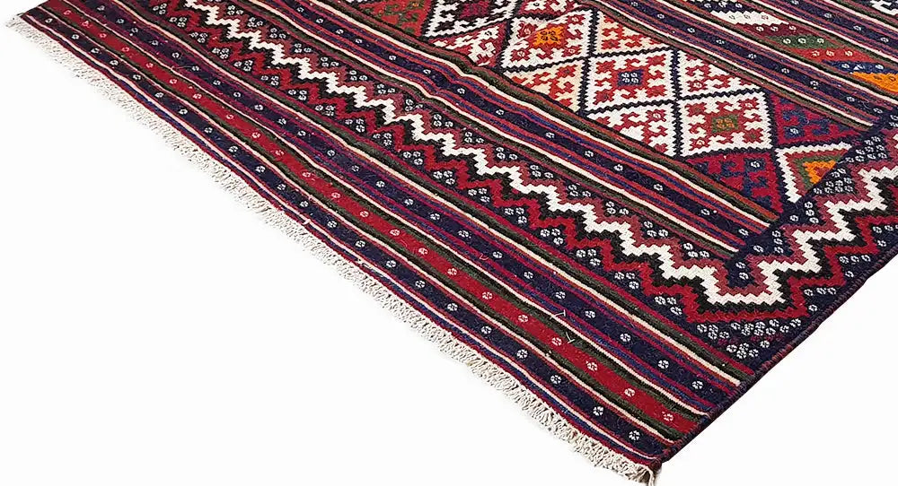Kilim Sirjan - 905428 (224x141 cm) - Premium Kelim from German Carpet Shop - Just €349! Shop now at German Carpet Shop