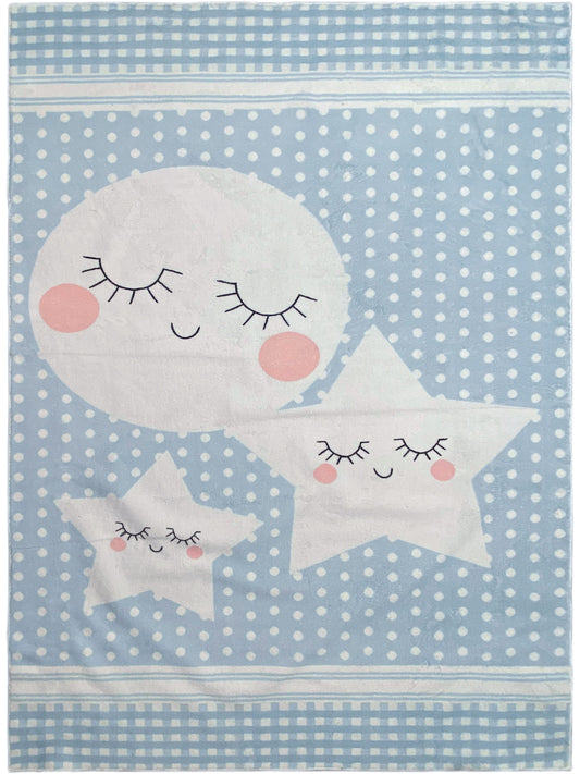 Tappeto per bambini „Mondo delle stelle“, blu, 90x160 cm