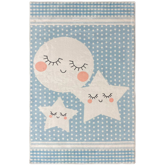 Tappeto per bambini „Mondo delle stelle“, blu, 90x160 cm