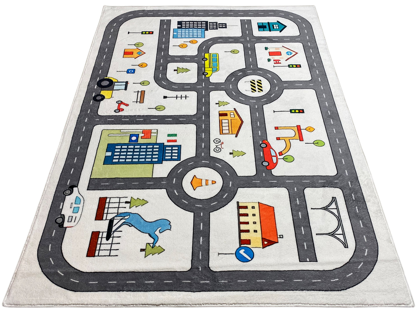 Tappeto per bambini "Strada", grigio, 140x200 cm