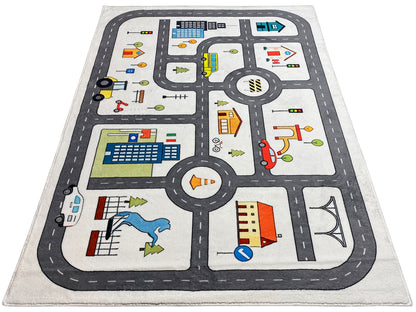 Tappeto per bambini "Strada", grigio, 140x200 cm