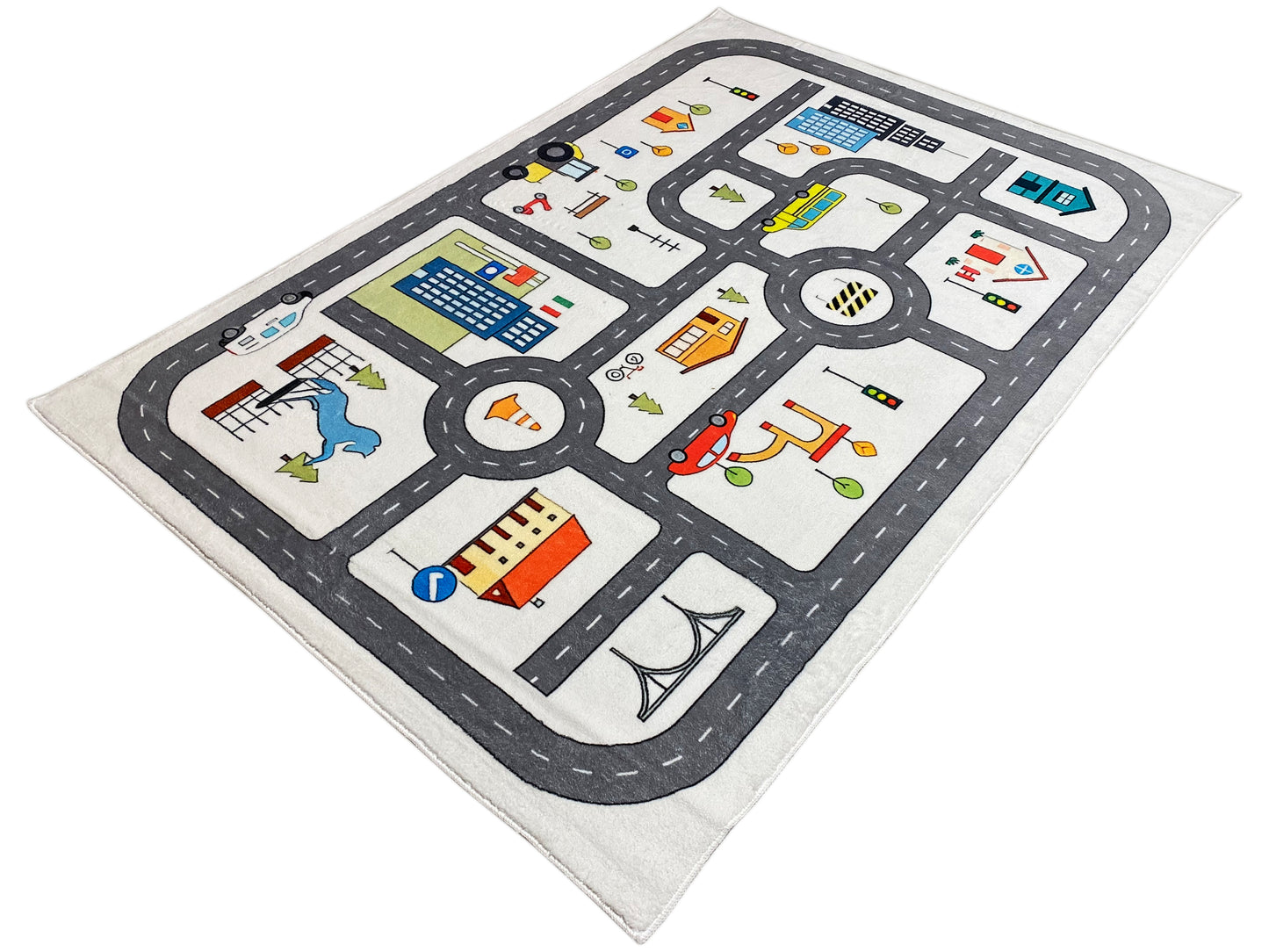 Tappeto per bambini "Strada", grigio, 140x200 cm