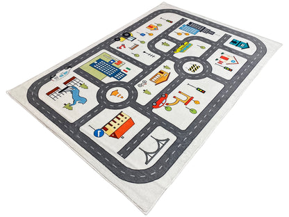 Tappeto per bambini "Strada", grigio, 140x200 cm