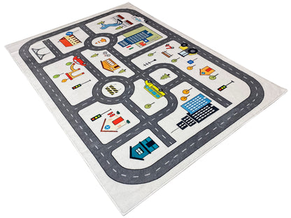 Tappeto per bambini "Strada", grigio, 140x200 cm
