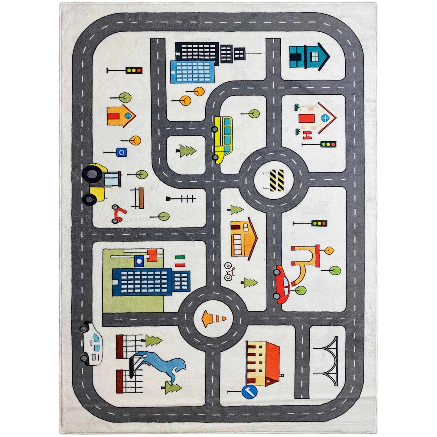 Tappeto per bambini "Strada", grigio, 140x200 cm