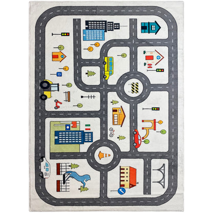 Tappeto per bambini "Strada", grigio, 140x200 cm