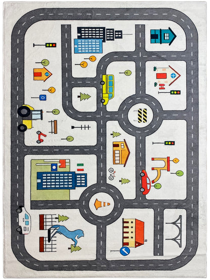 Tappeto per bambini "Strada", grigio, 140x200 cm