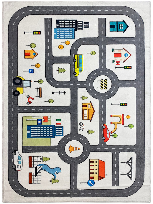Tappeto per bambini „Strada“, grigio, 140x200 cm