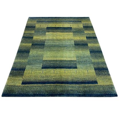 Gabbeh Teppich Grün/Grün 201x146 cm - German Carpet Shop
